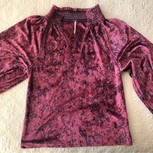 Free People velour v-neck top